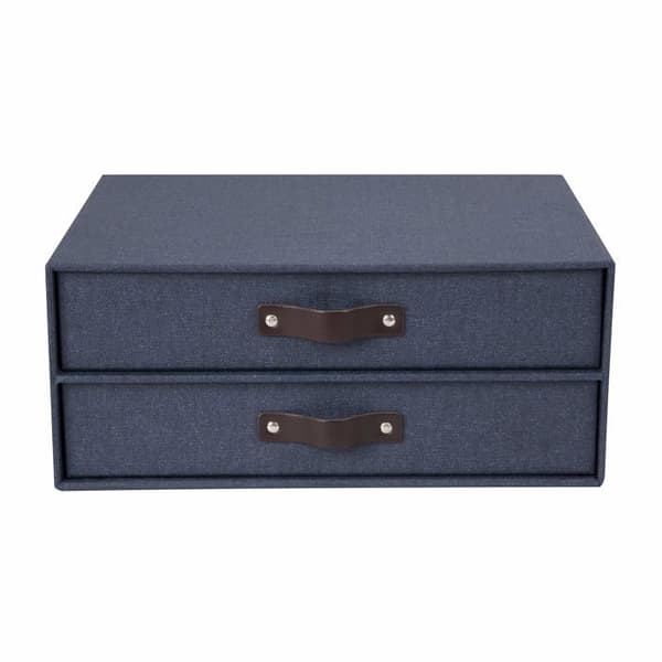 Bigso ab - 9431C3843 - Bigso Box of Sweden Förvaringsmodul med 2 Lådor Blå Fibertavla 25,5 x 33 x 14,5 cm