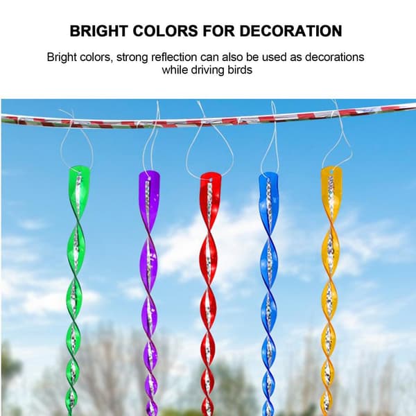 INF Reflekterande spiraler / fågelskrämmor 10-pack Flerfärgad 30 cm