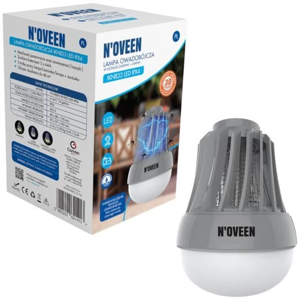 IKN823 LED IPX4 insektsavvisande lampa - Grå - Lamp- och glödlampsfunktion