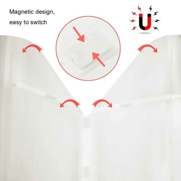 Magnetisk myggenet til døren - myggenet dør med magnet 210x100 cm hvid