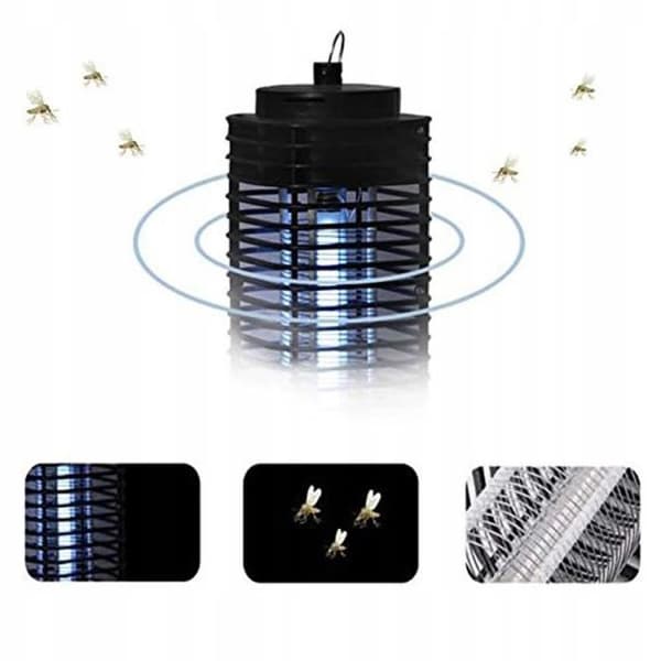 Esperanza ELIMINATOR insekticidlampa - Svart - UV-A - 3 W - Höjd 26 cm