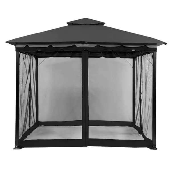 Hyttysverkko ulkokäyttöön, vetoketjulla varustettu sisäänkäynti, patio-suojaus, Musta, L300xW300xH230CM Black L360xW360xL230CM
