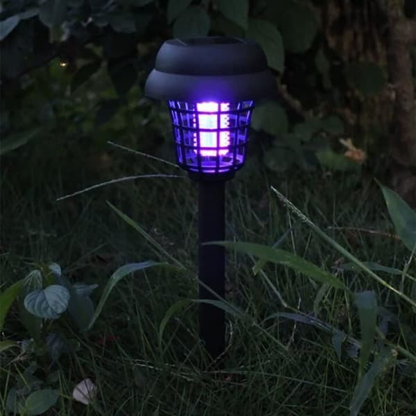 Solar Mosquito Repellent Lamp Myggdödare Lampa LED Vit-lila ljusbelysning och Myggdödare Solar Lampa [463]