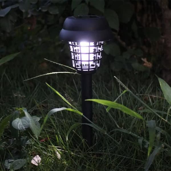 Solar Mosquito Repellent Lamp Myggdödare Lampa LED Vit-lila ljusbelysning och Myggdödare Solar Lampa [463]