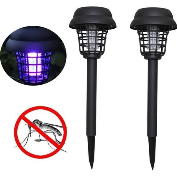 Solar Mosquito Repellent Lamp Myggdödare Lampa LED Vit-lila ljusbelysning och Myggdödare Solar Lampa [463]