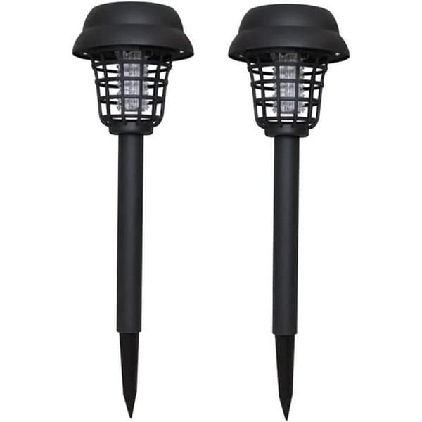 Solar Mosquito Repellent Lamp Myggdödare Lampa LED Vit-lila ljusbelysning och Myggdödare Solar Lampa [463]