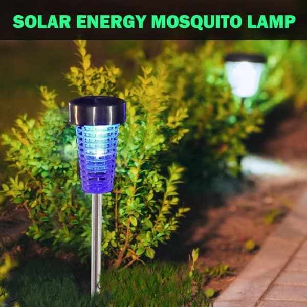 INSEKTSLAMPA, 1 st svart--Solar LED Myggdödare Lampa, Flugskydd, Bug Killer, Stål Insektsfälla