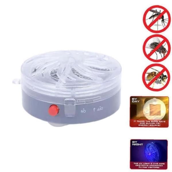RS20329-1st Insektsdödare Portable Solar Powered Buzz UV-lampa Bug Mygga Natt De flesta flygande skadedjur