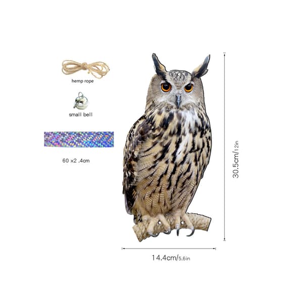 Owl Bird Repellent Bell Pendant
