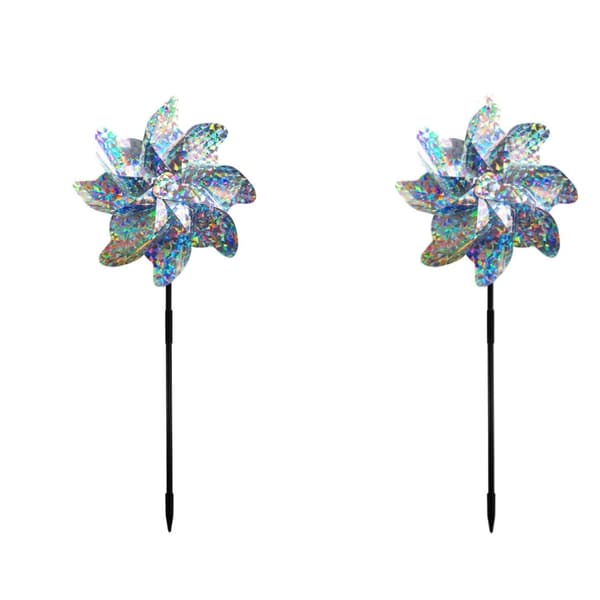 Fugleafskrækkende vindmølle 8 blade 2-pack