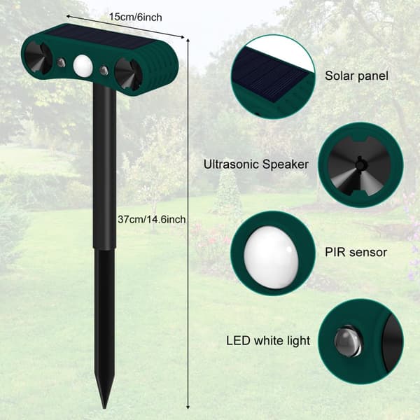 INF Solar Outdoor Motion Sensor Alarm - Ultrasonisk Solar Infrarød Induksjonsalarm