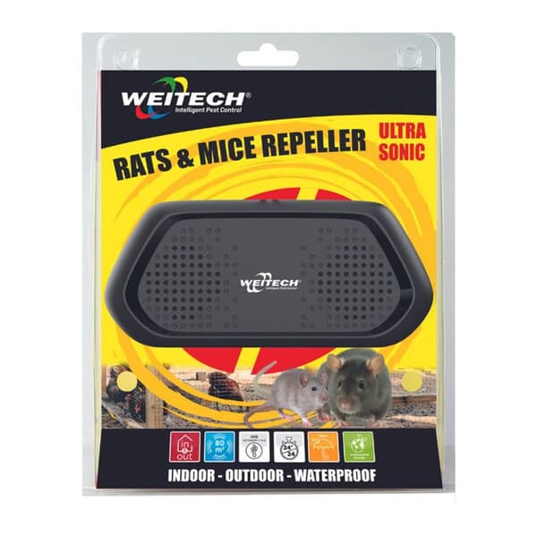 Weitech Ultrasonic Rått- och mössavstötare (inomhus - utomhus - vattentät)