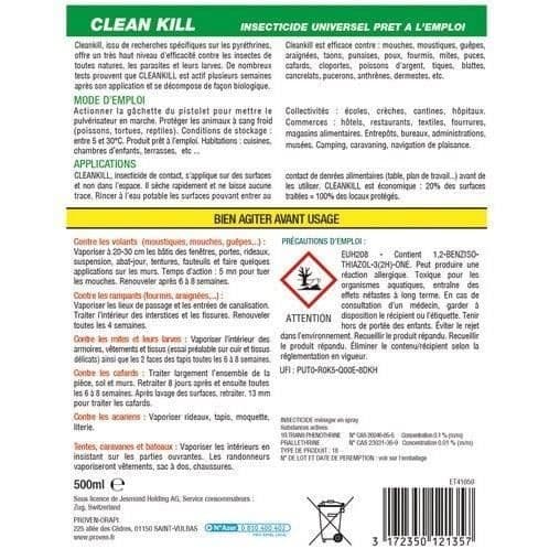 Clean Kill insekticidspray - alla insekter + kvalsterskydd - 500 mL