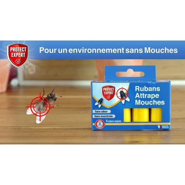 PROTECT EXPERT RUBMOU4 X4 flugfångarband som passar alla bostadsområden Traditionell fälla