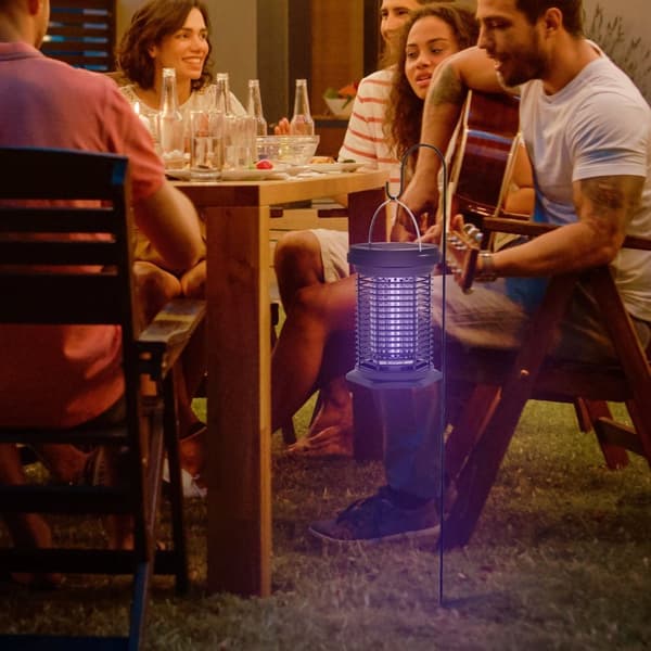 Rootz -roikkuva hyönteisten hylkivä lamppu - puutarhakäyttö - Bug Zapper - Solar & USB -C -laki - 50 m²: n peitto - Ø17.5 x 25,8h cm - musta