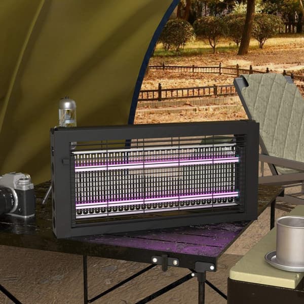 Rootz Insect Killer LED LAMP - Mosquito & Fly Catcher - Bug Zapper - 60㎡ Dækning - 49L x 6W x 25H cm - Kemisk -fri løsning