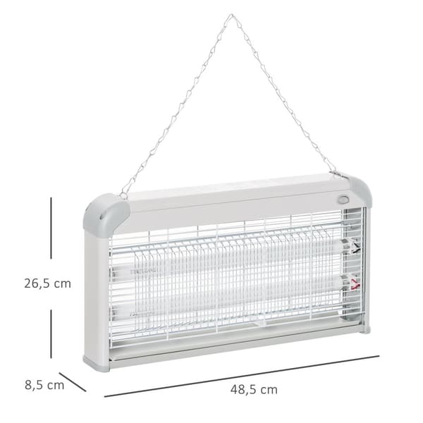 ROTZ UV Insektslampa - Mygglampa - Elektrisk fluga - Kemikaliefri - 48,5L x 8,5W x 26,5H cm