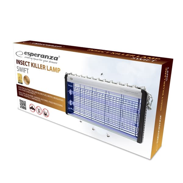 Esperanza EHQ007 ELEKTRISK INSEKT UV LAMPE Sort