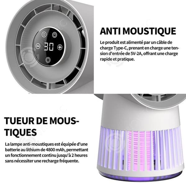 INN Mosquito Killer Lamp ABS 8 timmars timerfunktion Elektrisk myggmedel Pekskärmskontroll HD LCD myggmedel