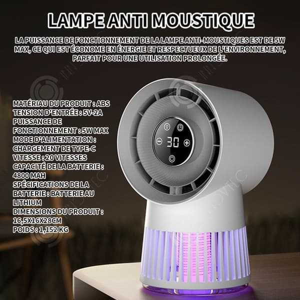 INN Mosquito Killer Lamp ABS 8 timmars timerfunktion Elektrisk myggmedel Pekskärmskontroll HD LCD myggmedel
