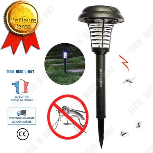 TD® Utomhus Solar Trädgård Myggdödare Lampa Uppladdningsbar camping Vattentät fällbelysning Dekoration Kraftfull ljus gräsmatta