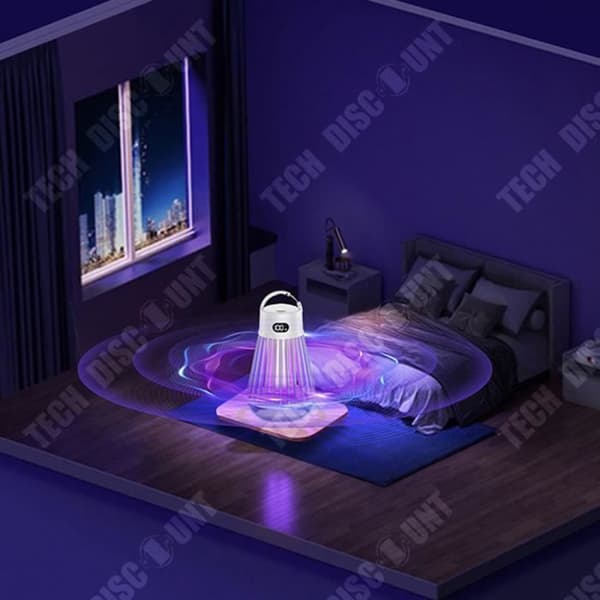 TD® Myggfälla lampa 2000mA Ytterligare lockbete ljus Hängande modell Myggfälla med violett ljus