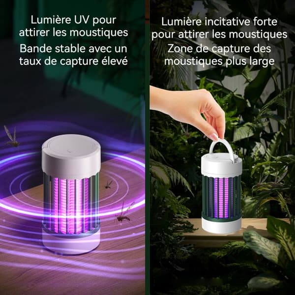 TD® Ny myggdödslampa Elektrisk chock Uppladdningsbar insektsavvisare Mute LED-lampa för myggfälla Mosquito Trap Lamp