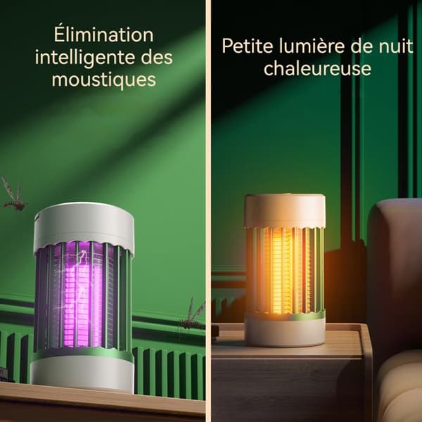 TD® Ny myggdödslampa Elektrisk chock Uppladdningsbar insektsavvisare Mute LED-lampa för myggfälla Mosquito Trap Lamp