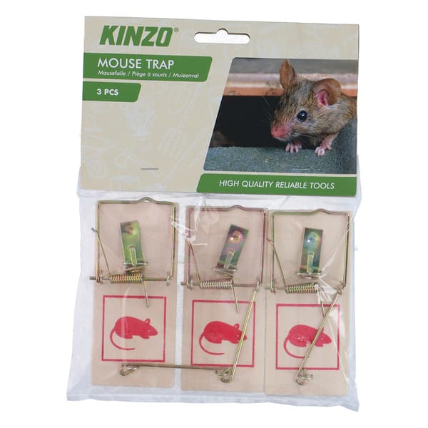 Klassinen puinen hiirenloukku, 3-pack