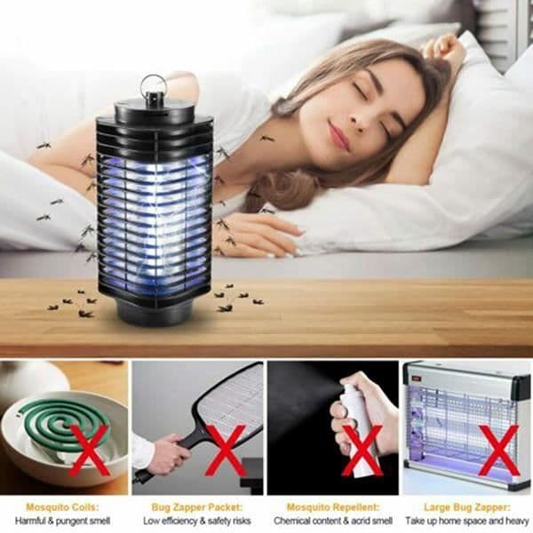 Mosquito Killer Lamp 3W UV Elektrisk Elektrisk Mosquito Anti Insektsavvisande Flugfälla Anti Insekt Effektiv räckvidd 20m²