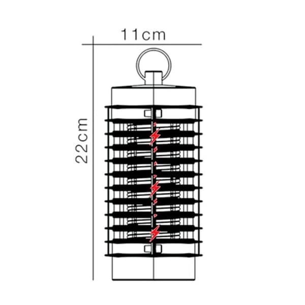 LED mygglampa 110-220 V - 1 W, UV-lampa mot flugor och myggor - Diameter 11 x Höjd 22 cm - JUANIO