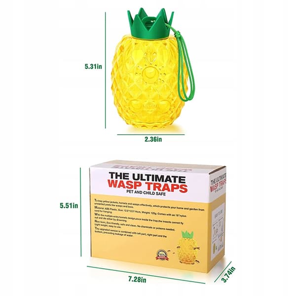NoBzzz FÆLDE TIL HVEPSEFLUER 2 STK. GENBRUGELIG EFFEKTIV ANANAS