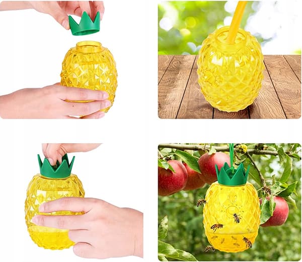 NoBzzz FÆLDE TIL HVEPSEFLUER 2 STK. GENBRUGELIG EFFEKTIV ANANAS
