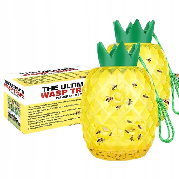 NoBzzz FÆLDE TIL HVEPSEFLUER 2 STK. GENBRUGELIG EFFEKTIV ANANAS