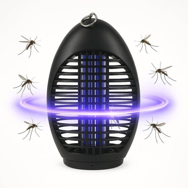 Anti-Mygga Lampe 4 LED UV Oval Elektrisk och Tyst för Inomhus med Räckvidd på 40 m²
