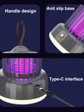 Pikkukuva 4 / 7: OBOSOE Bug Zappers - sisätilojen UV-totentomurhaaja LED-valolla, sähköansalla, totenlampulla makuuhuoneeseen, olohuoneeseen, parvekkeelle