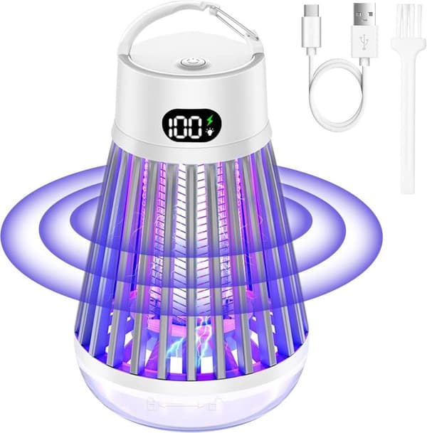 OBOSOE Bug Zapper Udendørs og indendørs - genopladelig myg og flyve Killer, USB LED lys fælde bærbar trådløs elektrisk myg Zappers Killer , Camping