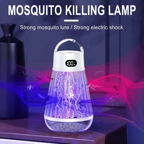 OBOSOE Bug Zapper Udendørs og indendørs - genopladelig myg og flyve Killer, USB LED lys fælde bærbar trådløs elektrisk myg Zappers Killer , Camping Hvid