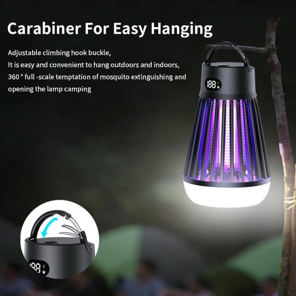 OBOSOE Bug Zapper Udendørs og indendørs - genopladelig myg og flyve Killer, USB LED lys fælde bærbar trådløs elektrisk myg Zappers Killer , Camping