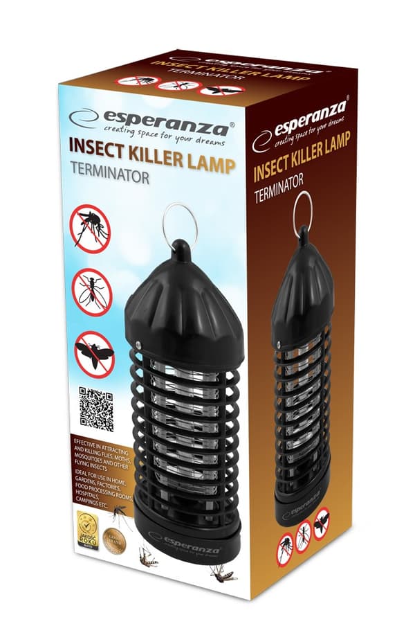 Esperanza EHQ005 ELEKTRISK INSEKTLAMPE UV Sort