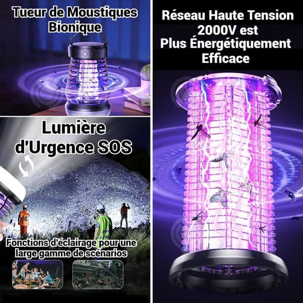 INN Lampa Anti Mygg Autonomi på 4 till 7 timmar 4 ljusstyrkenivåer Lämplig för mammor och bebisar Biomimetiskt fällande