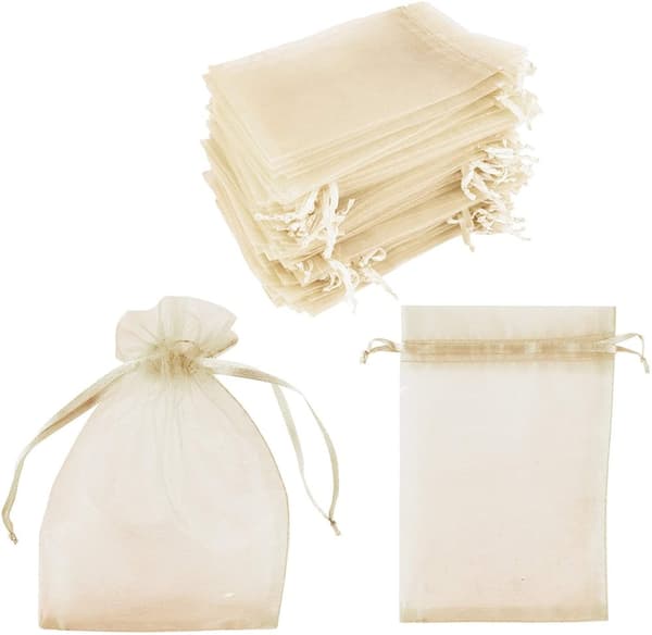 Organza poser 7x9 cm 50-pak Champagne