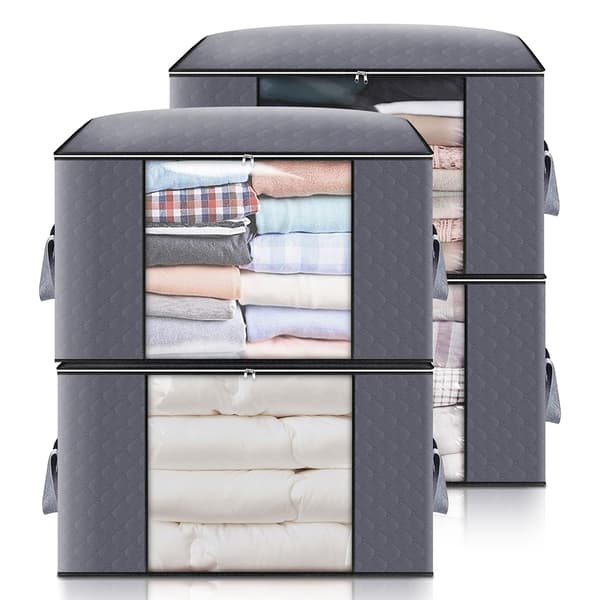 4X kläder förvaringsväskor under sängen garderob Cube Zipped Closet Boxes Organizer