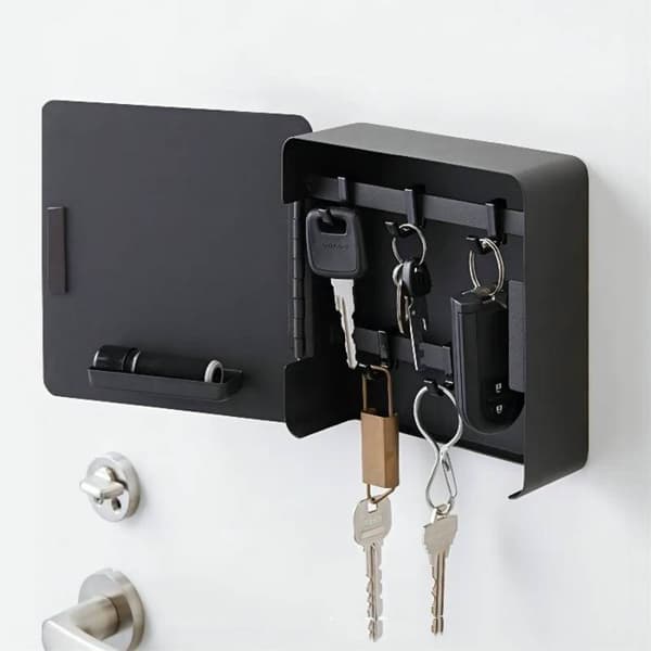 INF Nøgleholder Nøgleskab, Magnetisk nøglekrogboks Sort