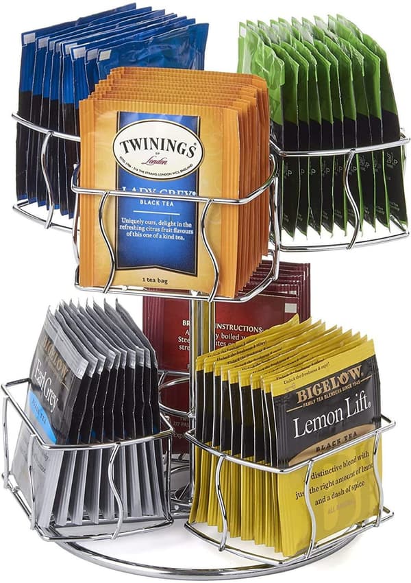 INF Tepose Organizer, Kaffepose Spinning Carousel med 6 rom Sølv