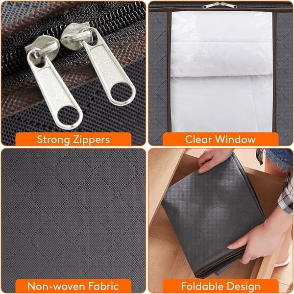 INF Förvaringslådor med lock, Garderob Quilt Förvaringsväska 3-pack