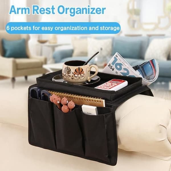 Fjärrkontroll Organizer - Corrimao - 6 fickor - Oxford Tyg - Svart - 55x31 cm