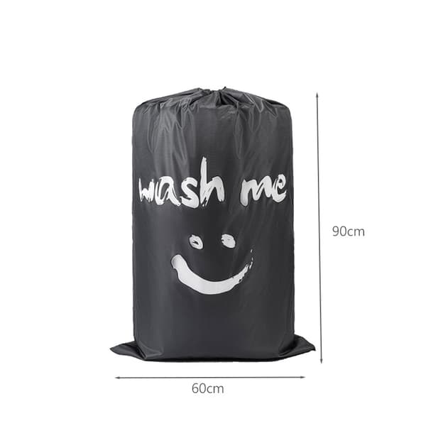 INF Snøre Beam Mouth Finishing Bag Vasketøjspose Opbevaringspose smiley face