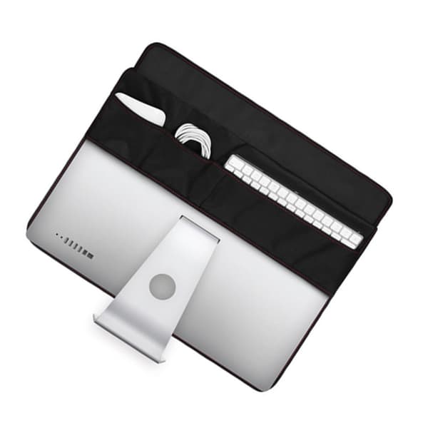 INF Svart støvdeksel for Apple-skjermer (med lomme)