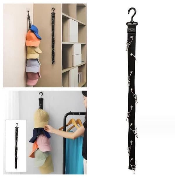 INF Sort Nylon Hat Opbevaringsstativ med kroge